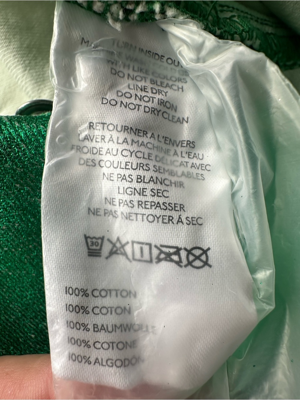 Free People Moxie Metallic Green Barrel Jeans Sample Factory Distressed NWOT 28 - Picture 13 of 15